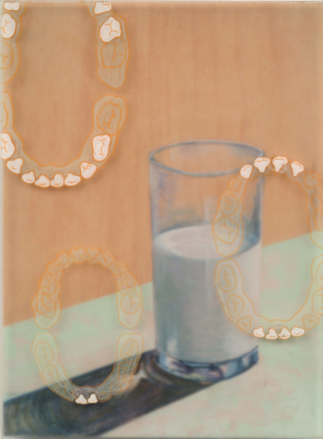   Milk Teeth  © 2003 Acrylic, Egg Tempera and Colored Pencil on Acrylic and Wood Panel 8" x 6" 