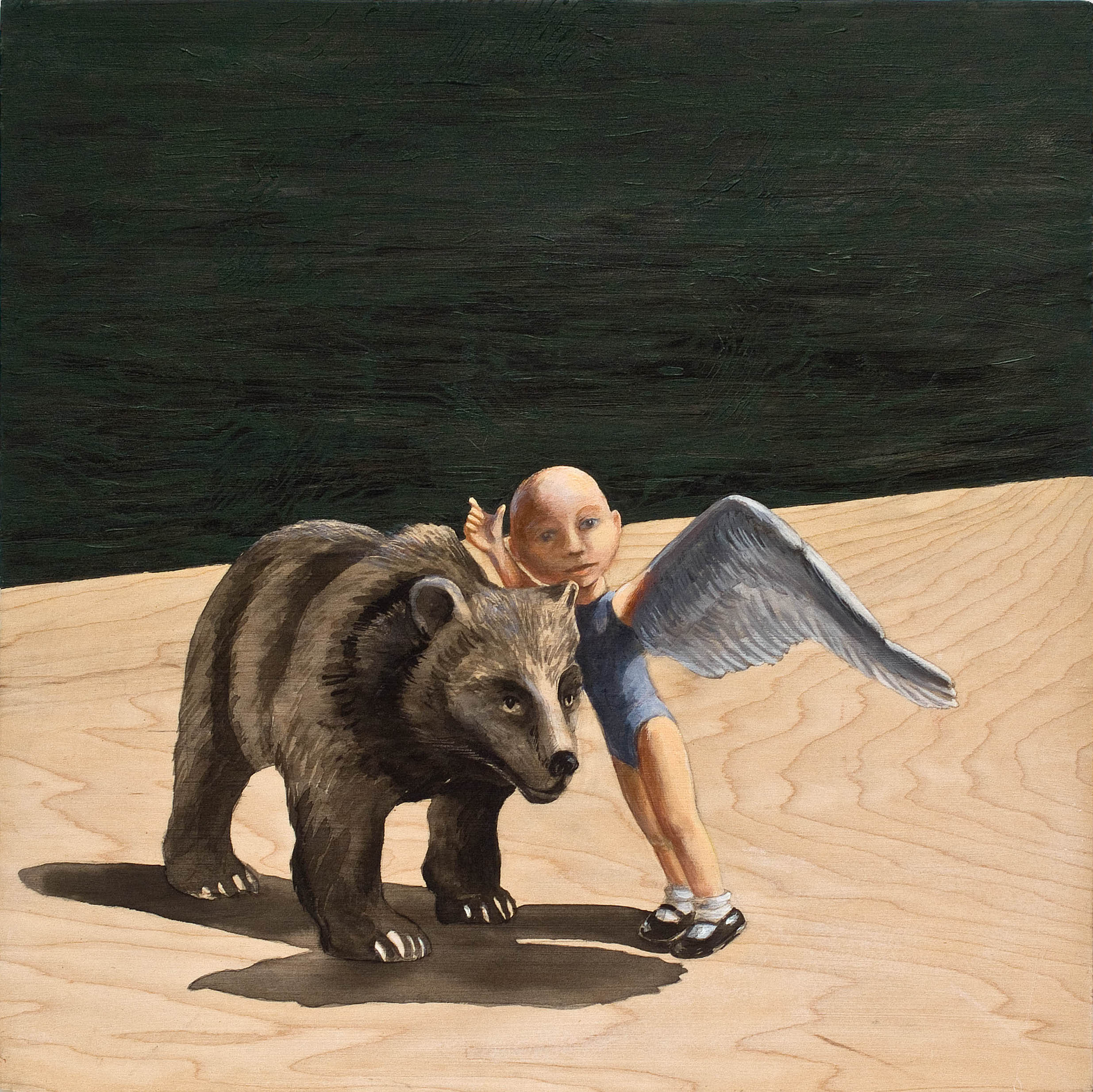 The Bear © 2010 Acrylic and India Ink on Wood Panel 12" x 12"