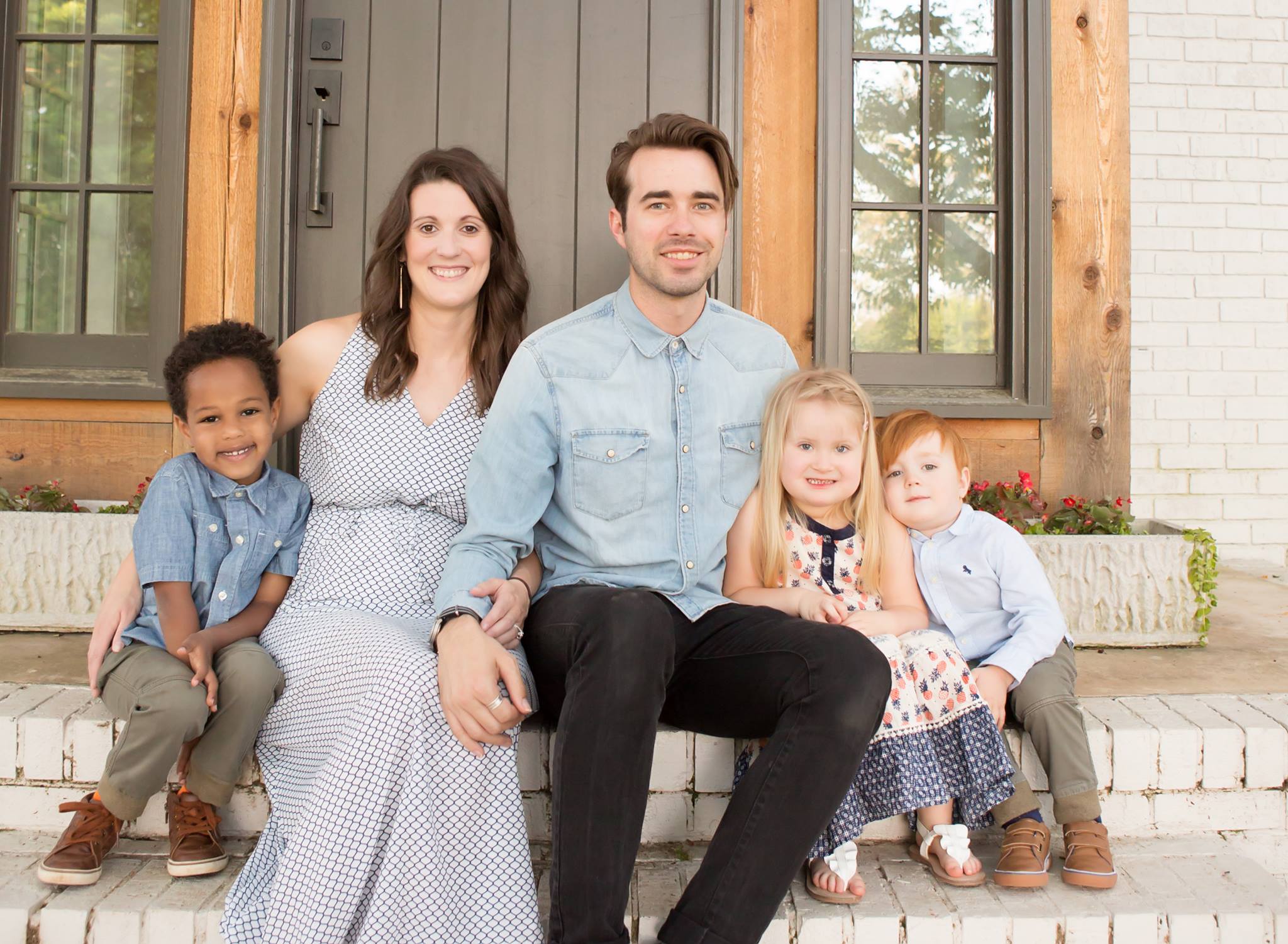 Codie & Logan Gibbons with Beckham (age 6, home from Ethiopia at 7 months), Lena (age 4, home from Poland at age 3), Sully, and not pictured, Griffin (age 2 months)