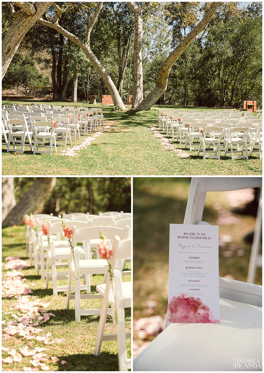 Ceremony site by the oak trees