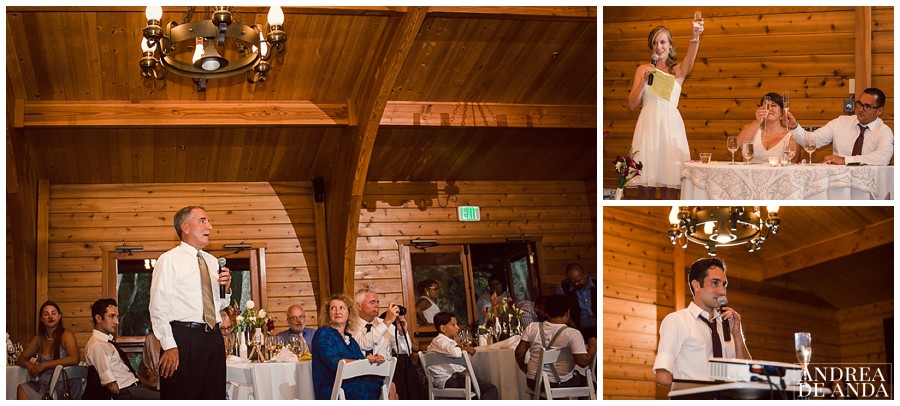 toasting to the beautiful couple after a very special slideshow made by the best man