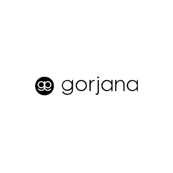 Gorjana logo with a lowercase 'g' icon inside a circle and the brand name 'gorjana' written next to it.