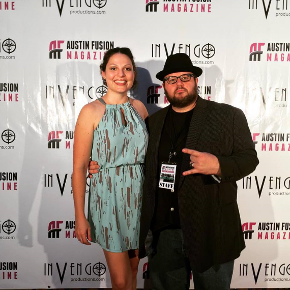 Alexa DuWors and Josh Rumer of Invengo Productions pose for Austin Fusion Magazine. Photo by Chance Gilbert