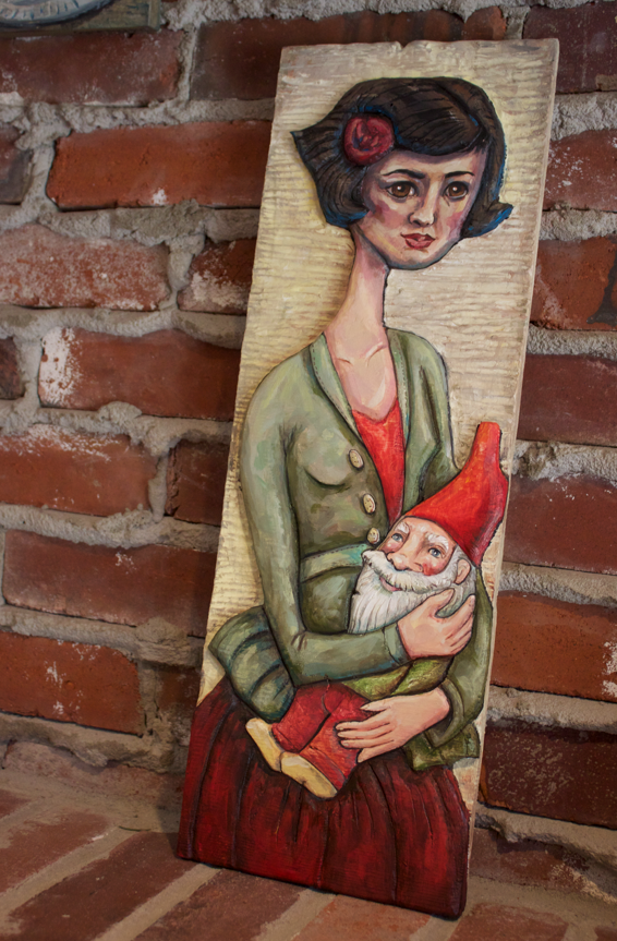 Stealing the Gnome 7x20" - SOLD