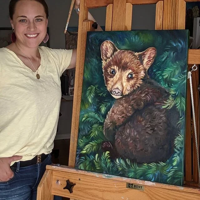@albertawildlife asked me to create a painting again this year for their annual workout for wildlife Campaign (coming this summer!). It's the grand prize giveaway for the highest fundraising individual. 🥰 I chose this sweet little bear cub for the portrait (scroll through to see the photo I worked from) and just love how he turned out. The lush spruce springs around him, the soft fur - just melts my heart. I love this organization because they rehabilitate orphaned and injured Alberta wildlife and not to mention they are managing to support an artist during these difficult times too. Watch for their upcoming fundraiser so you can participate, raise money for their center and win your own original painting! .
.
.
#albertainstituteforwildlifeconservation #aiwc #albertaart #bearcub #animalart #wildlifeart #wildlife #blackbear #cub #yegarts #charityart #albertawildlife #conservation #artistsforconservation #oilpainting #williamsburgoil