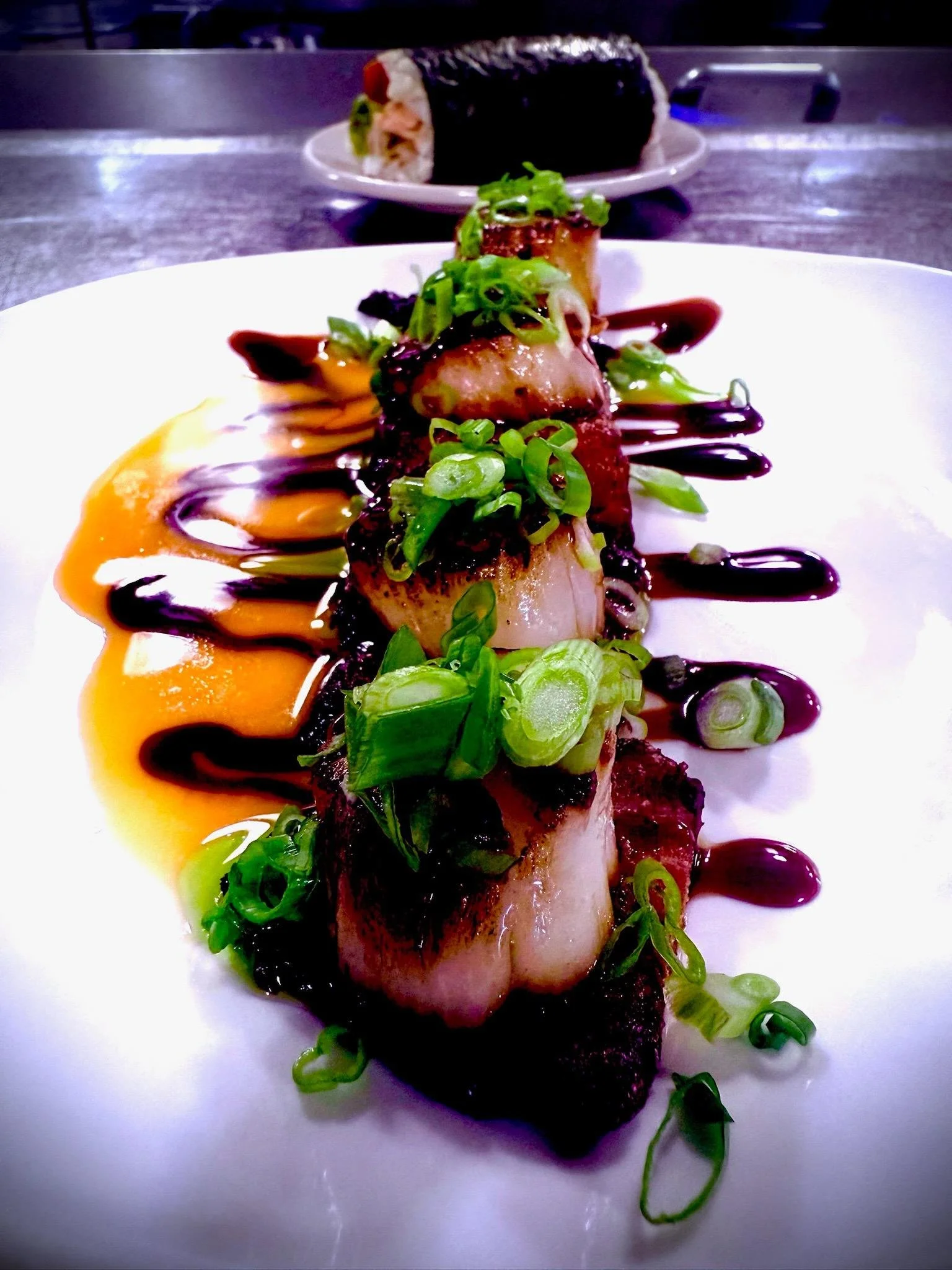 Seared Scallops with Pork