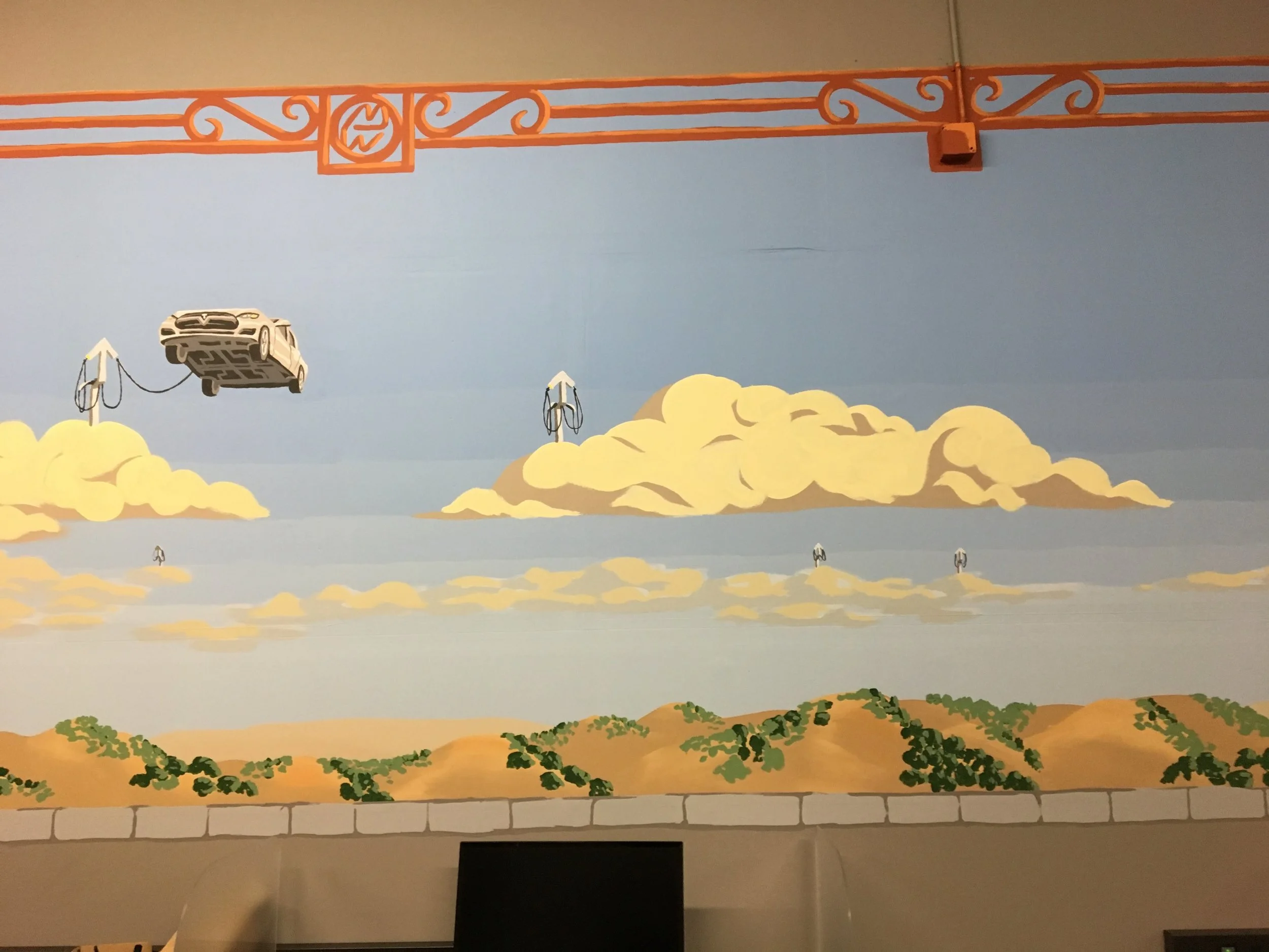 Office mural for electric car company