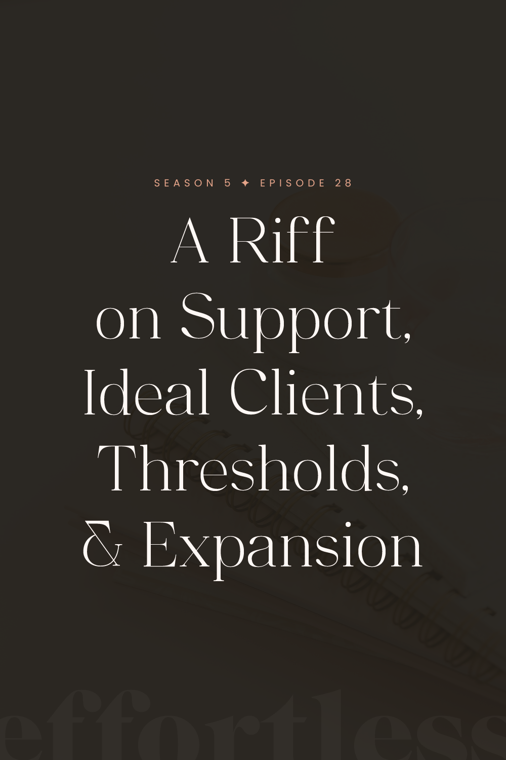 S5E28: A Riff on Support, Ideal Clients, Thresholds, &amp; Expansion