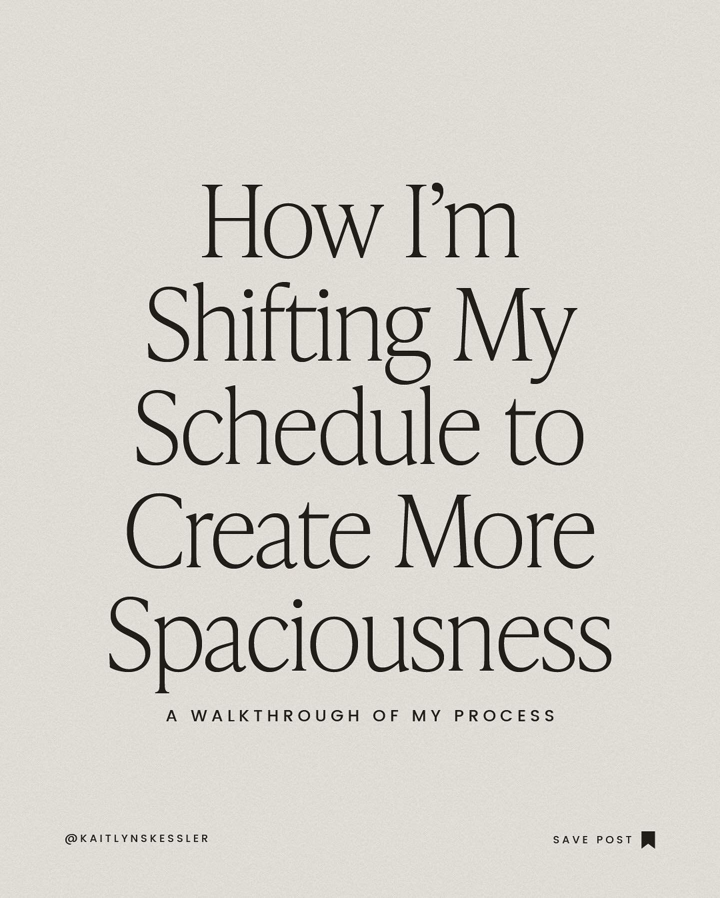 We needed a lil update&mdash;

So here&rsquo;s what I did to shift my schedule for this season and give myself more spaciousness.

One last helpful point:

The hardest part about shifts like this isn&rsquo;t ideating them, it&rsquo;s sticking to the 
