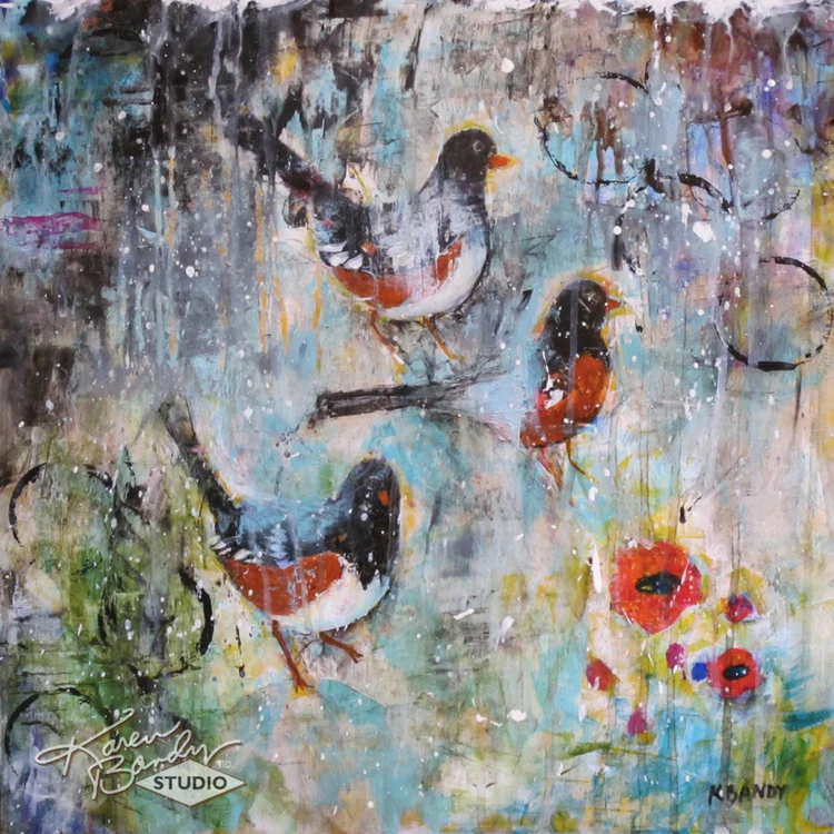 karen-bandy-fine-art-three-birds-with-abstract-background-colorful-modern-painting-bend-oregon.jpg