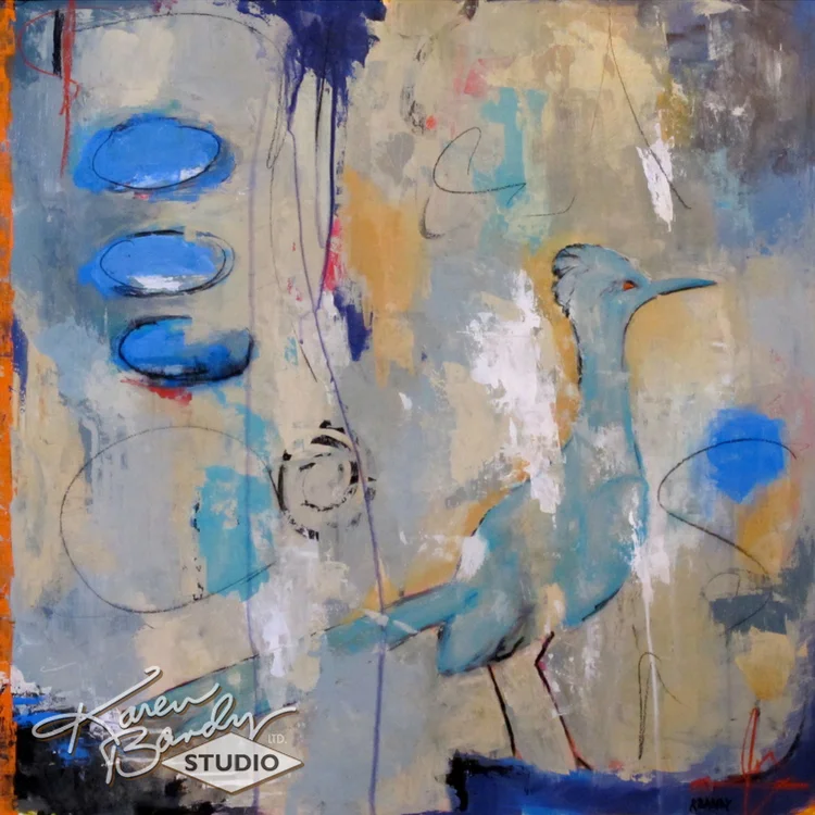 karen-bandy-original-fine-art-modern-roadrunner-painting-with-circles-drips-bend-oregon.jpg