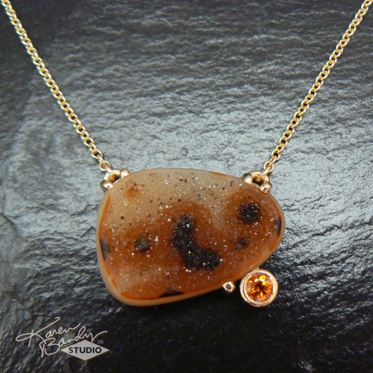 karen-bandy-jewelry-leopard-drusy-pendant-with-golden-orange-sapphire-14k-gold-pendant-necklace-bend-oregon.jpg