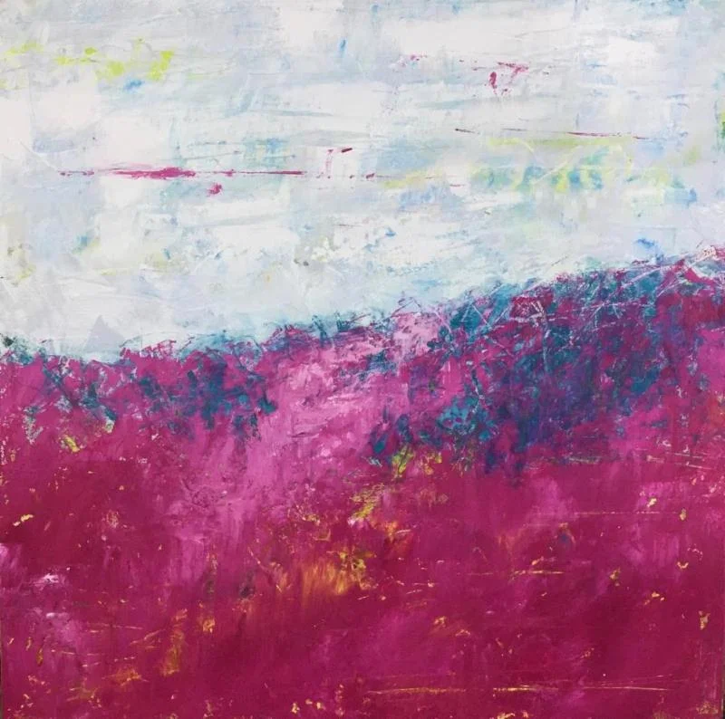 Abstract painting by Karen Bandy with oil paint and cold wax.