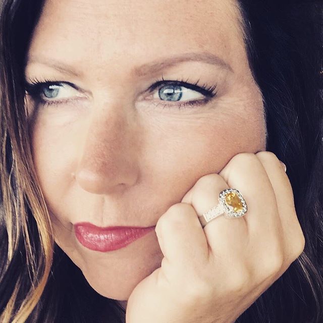 My client wearing her custom one-of-a-kind ring. She loves it!