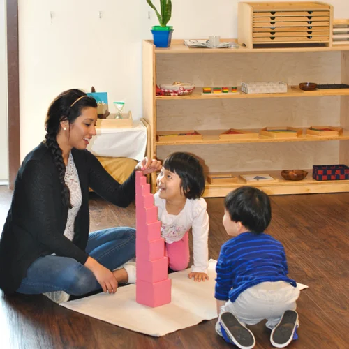 Many of the sensorial activities are directly related to math and geometry concepts and help create order in your child's mind in preparation for mathematical concepts.