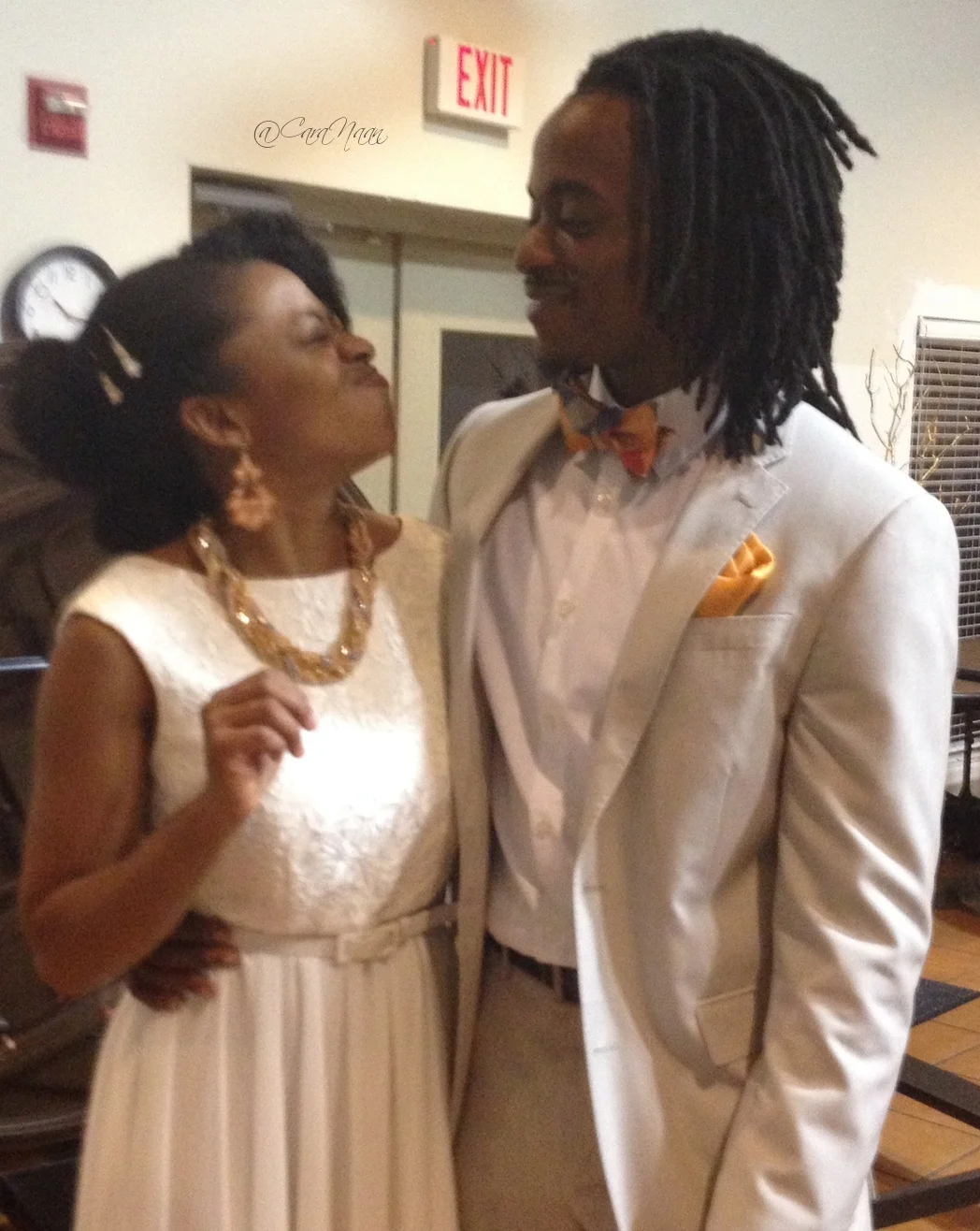 He loves me even when I make the elephant face at him. And I like that.