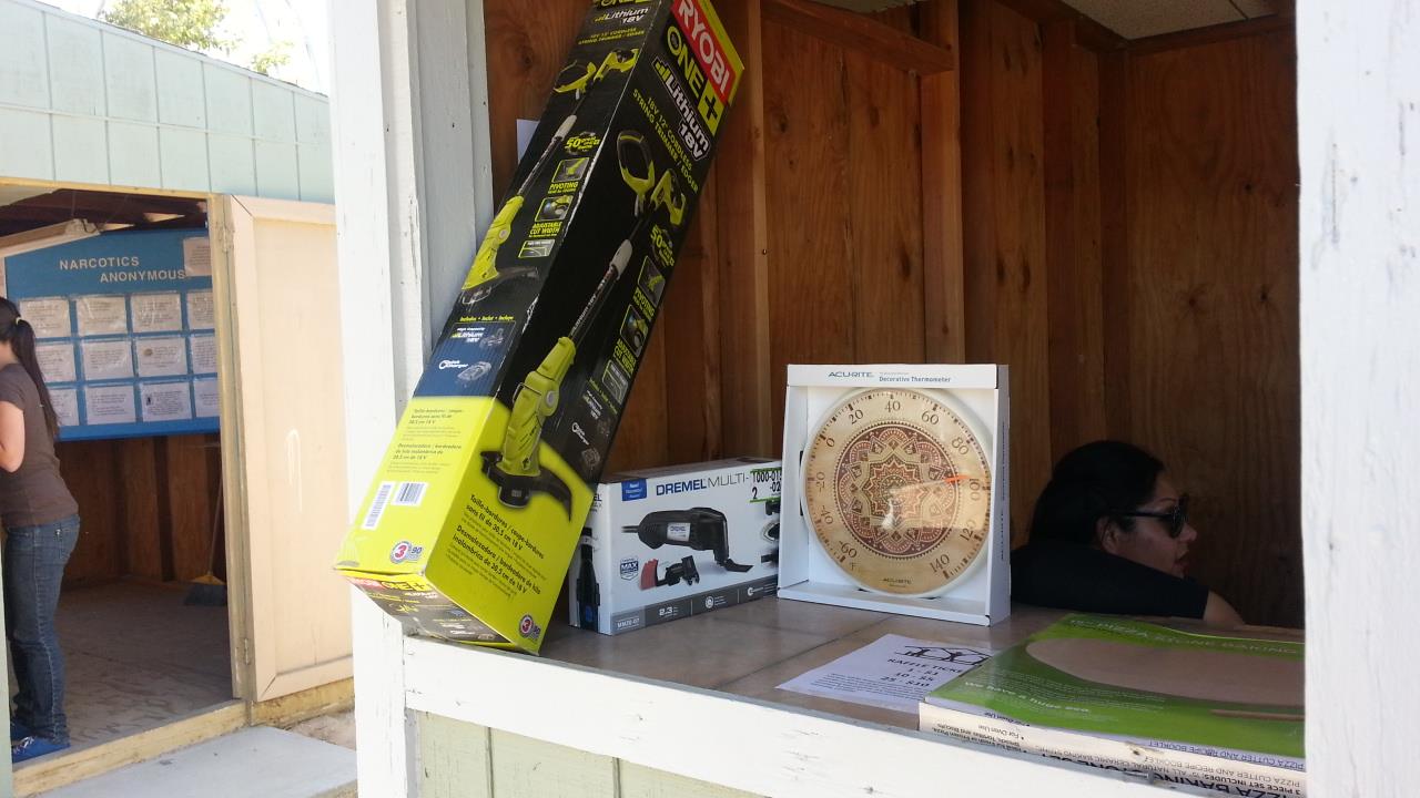 We are raffling off some really cool prizes. All proceeds will go towards the new children's playground at the shelter.