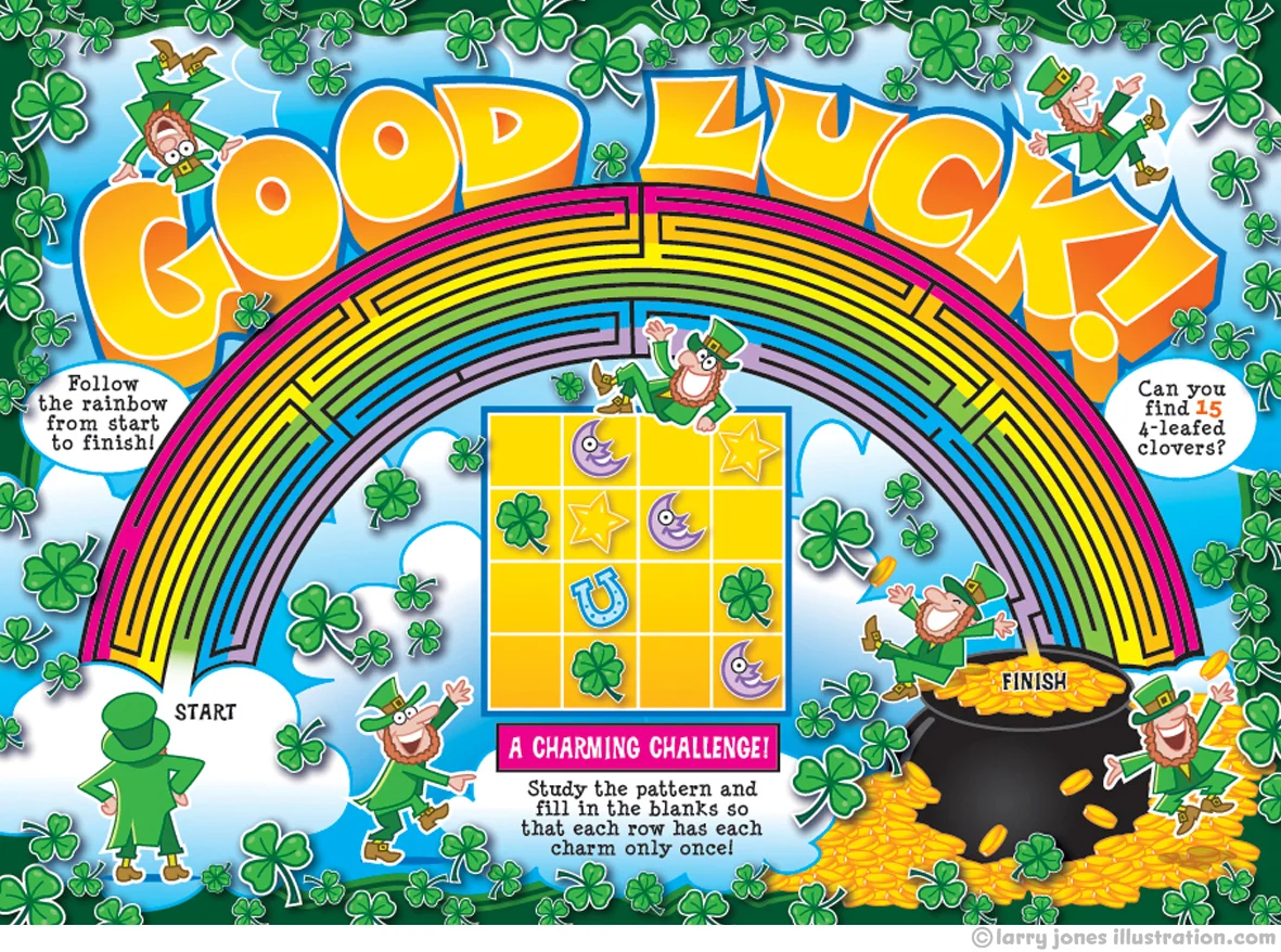 Good Luck! Children's maze and puzzle