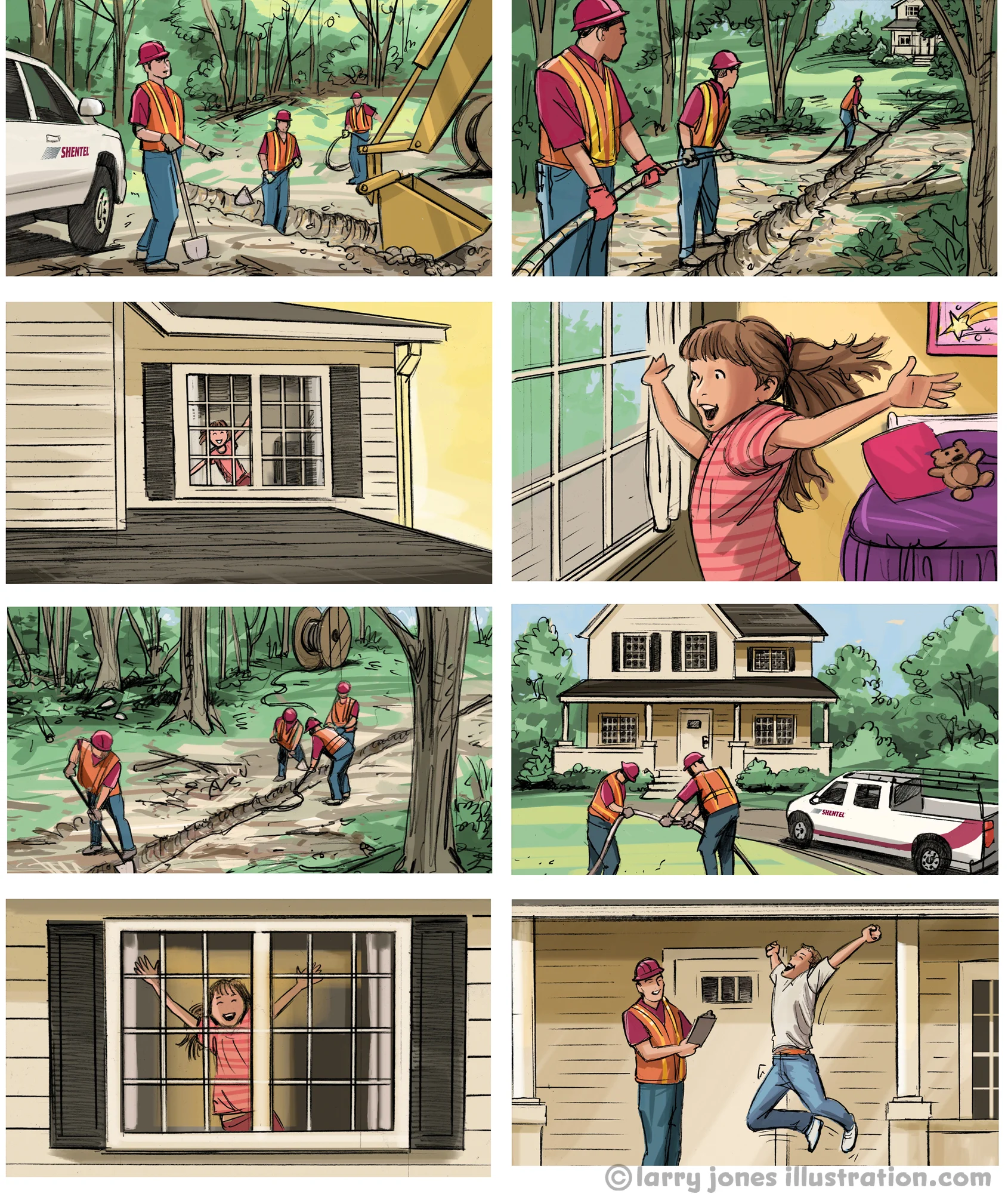 Storyboard frames for Shentel