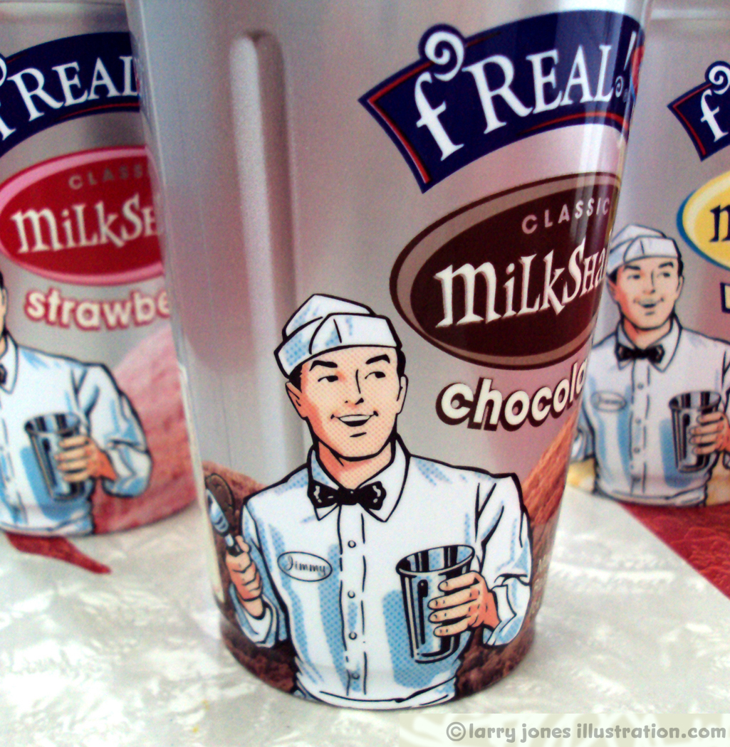 Soda Jerk illustration for F'real Milkshakes