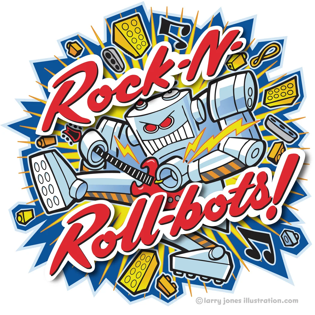 Rock-N-Roll-bots! t-shirt design