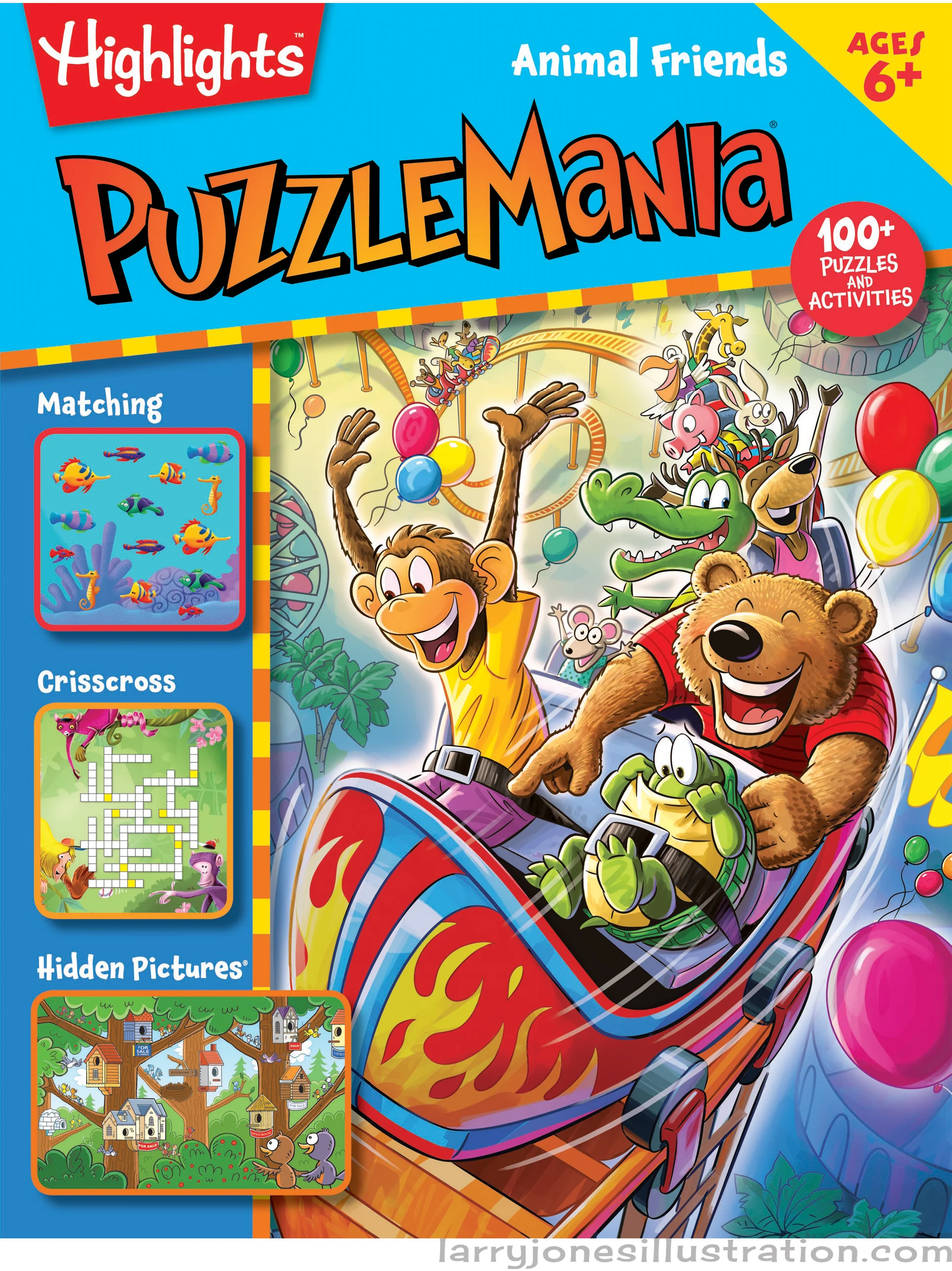 Highlights Puzzlemania Cover and Interior illustration