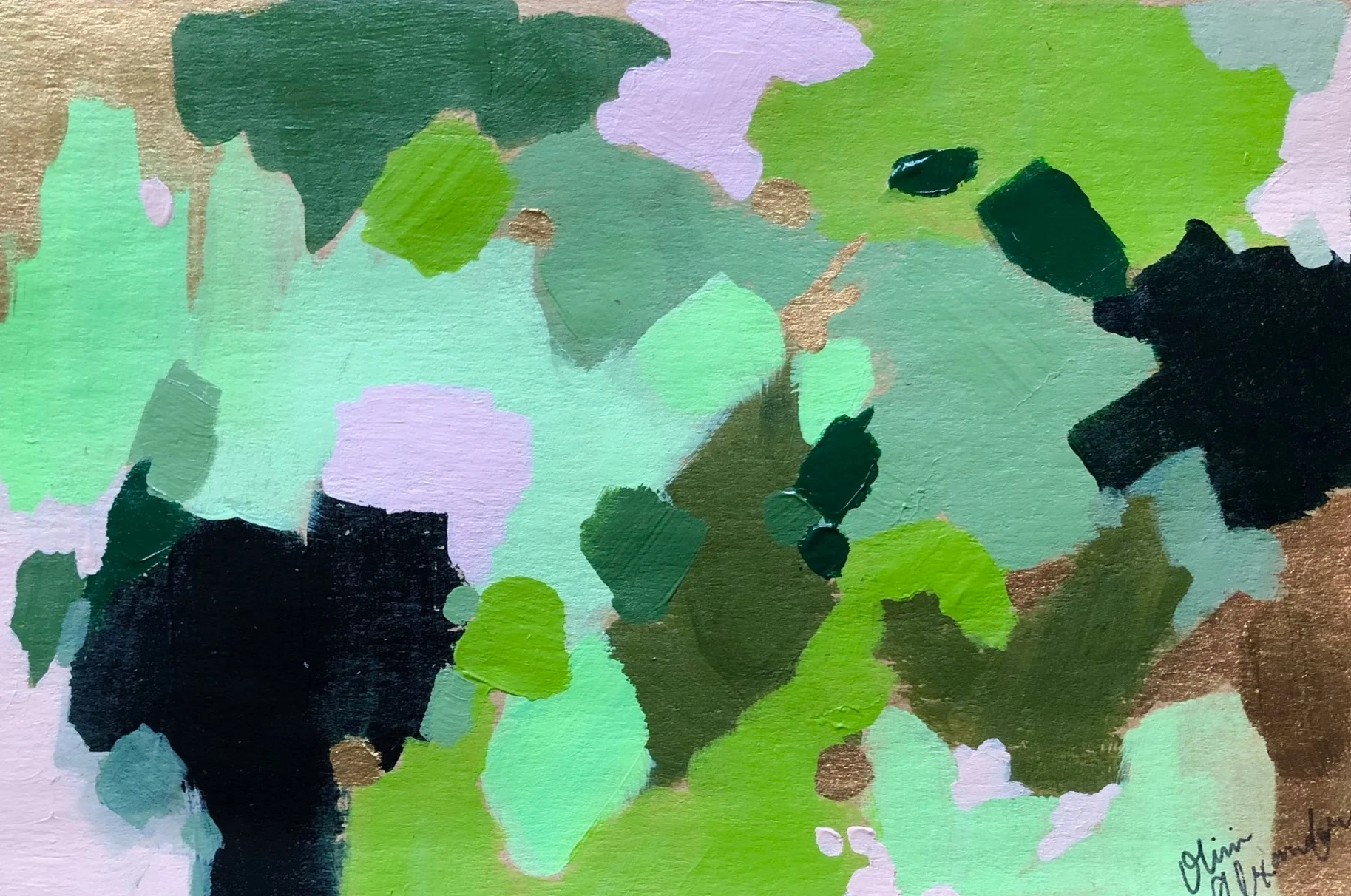 Pinky forest paper painting