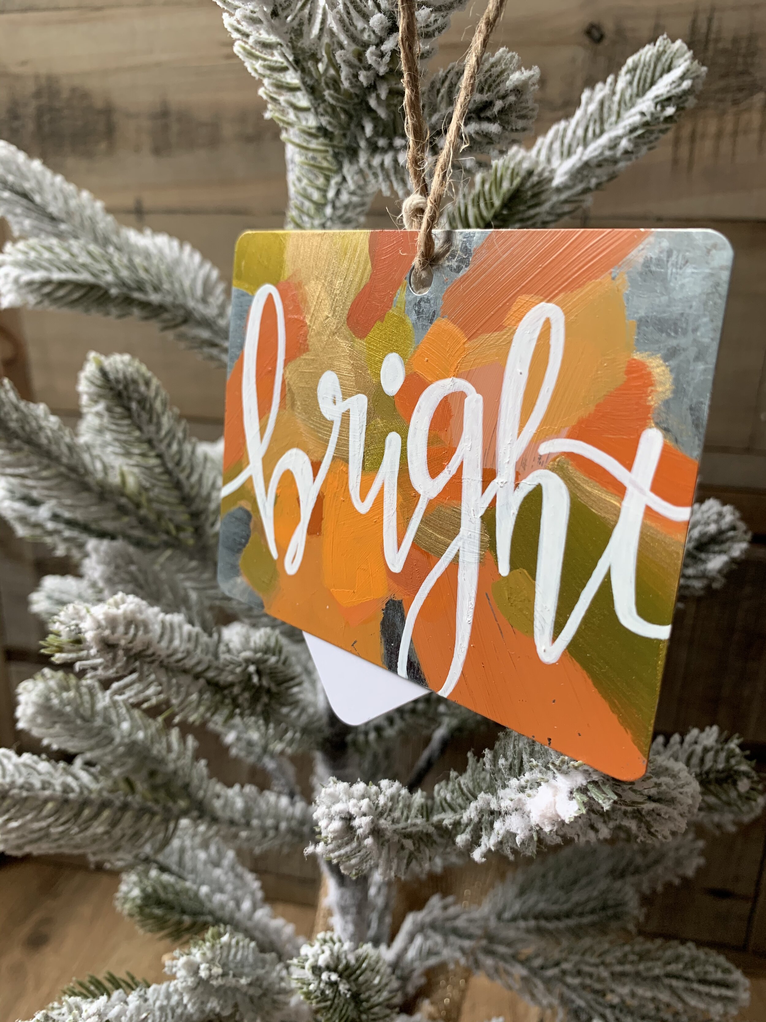Metal Ornament - "Bright" - Rectangle - Oranges and Golds