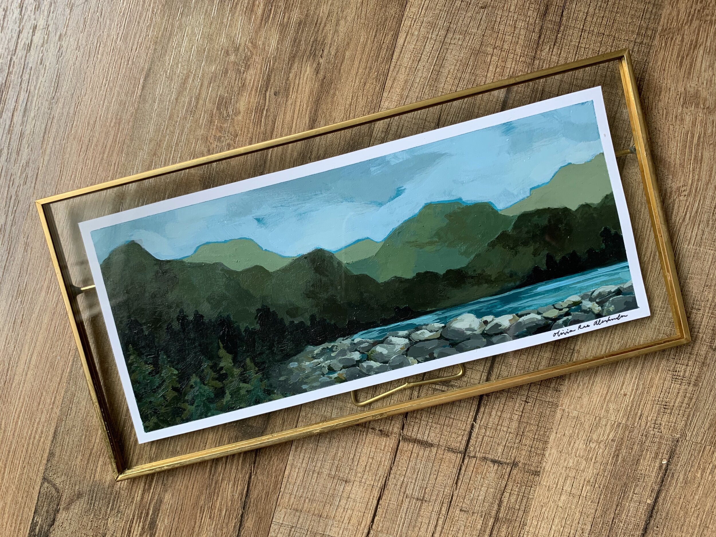 Green Rocky Lake Landscape