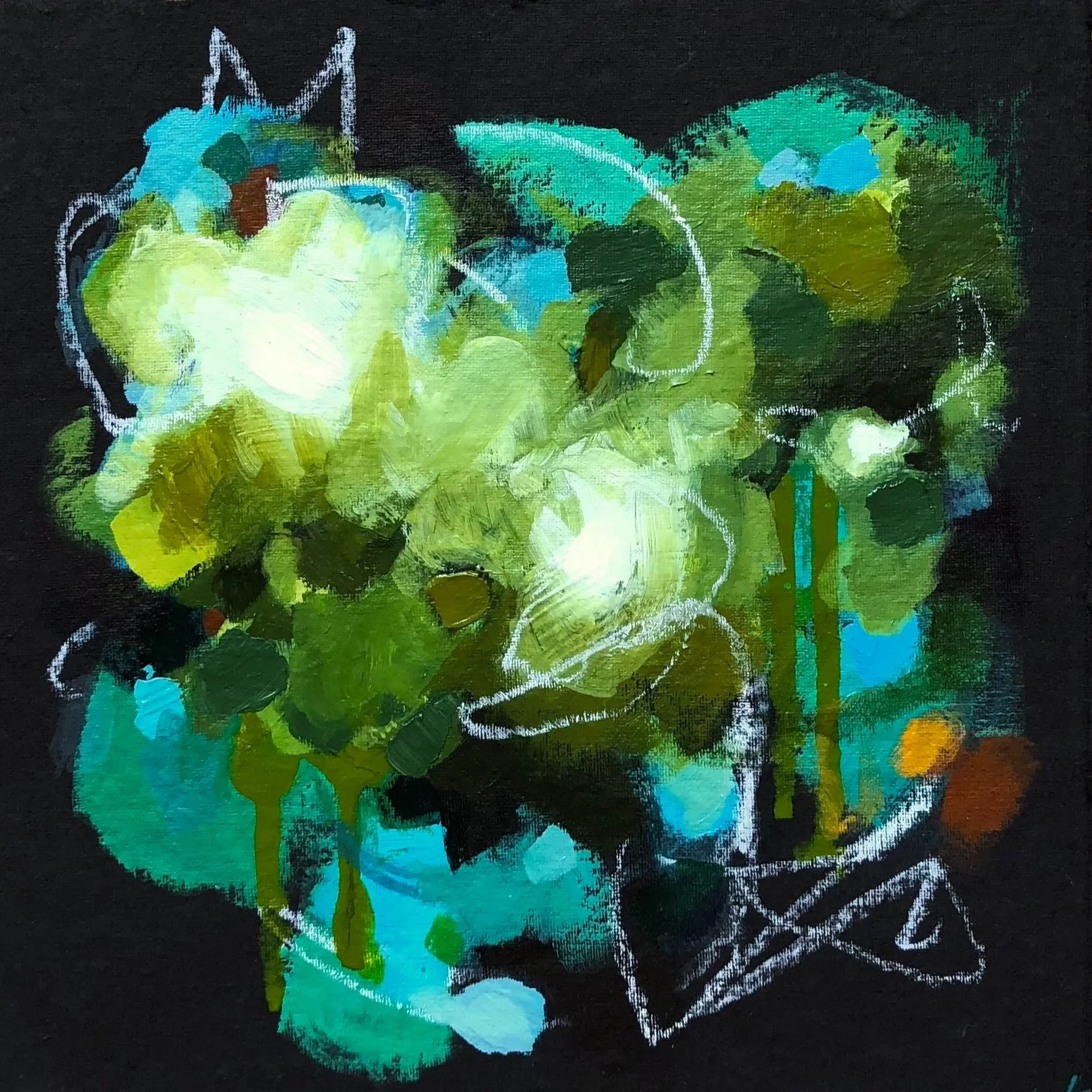 Blue Green Square Sketch
