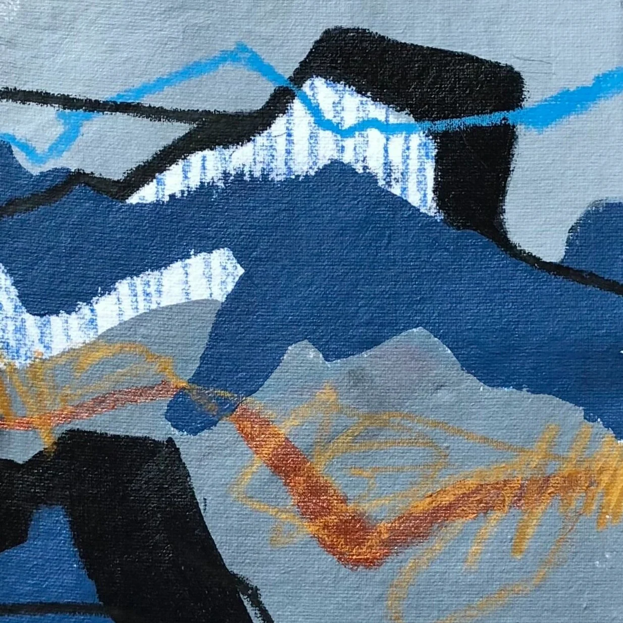 Gray Blue Copper Line Sketch