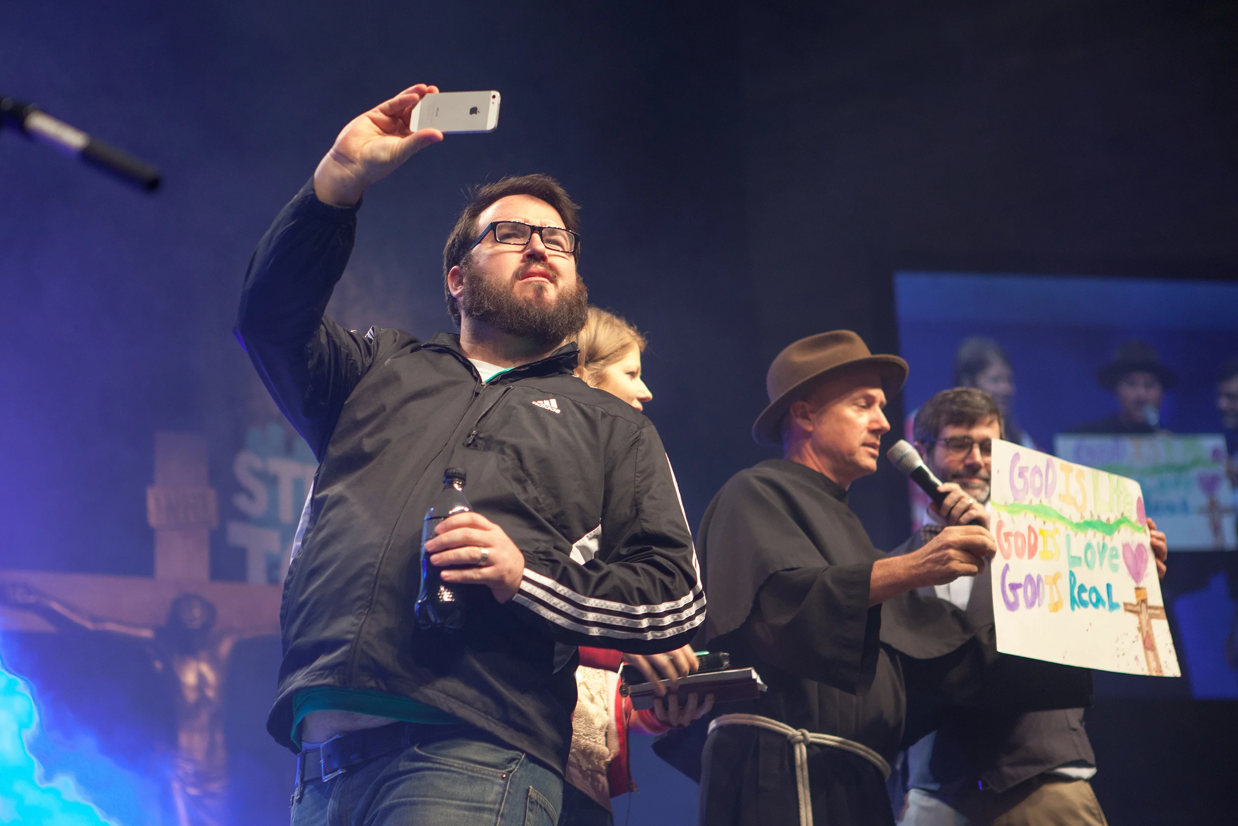 Look at this picture of Father Dave and I. Yes, I'm taking a selfie, but you know who isn't there? Luke. LUKE! So take that!