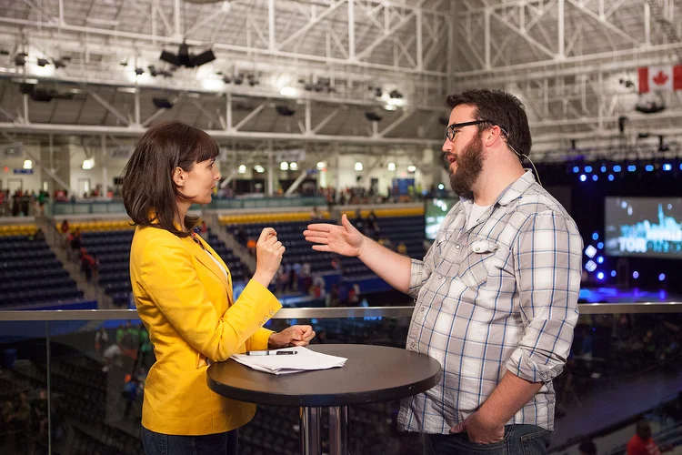 Michael Gormley in conversation at a Steubenville conference