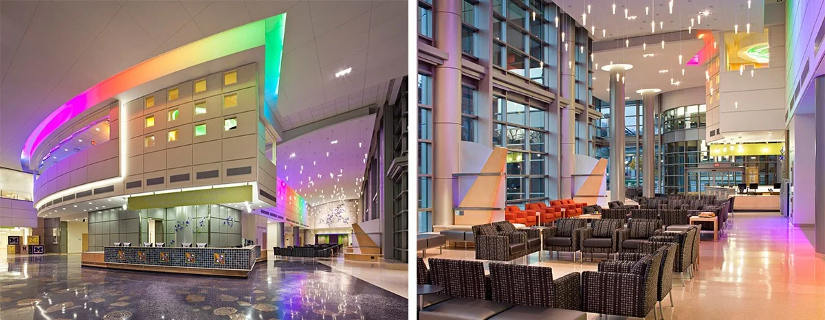 Lobby of C.S. Mott Children's Hospital Image Credit: HKS Inc.