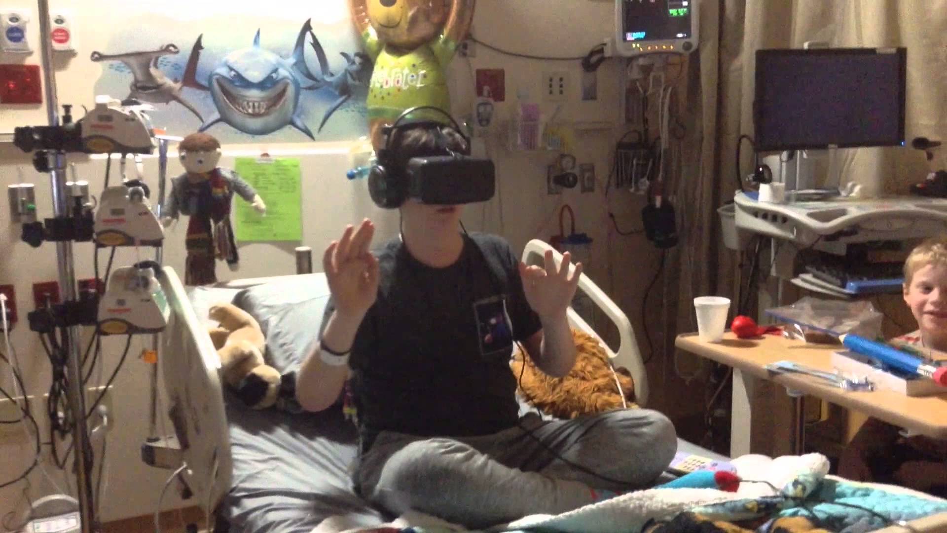 Patient using VR in their room. Photo: C.S. Mott Children's Hospital