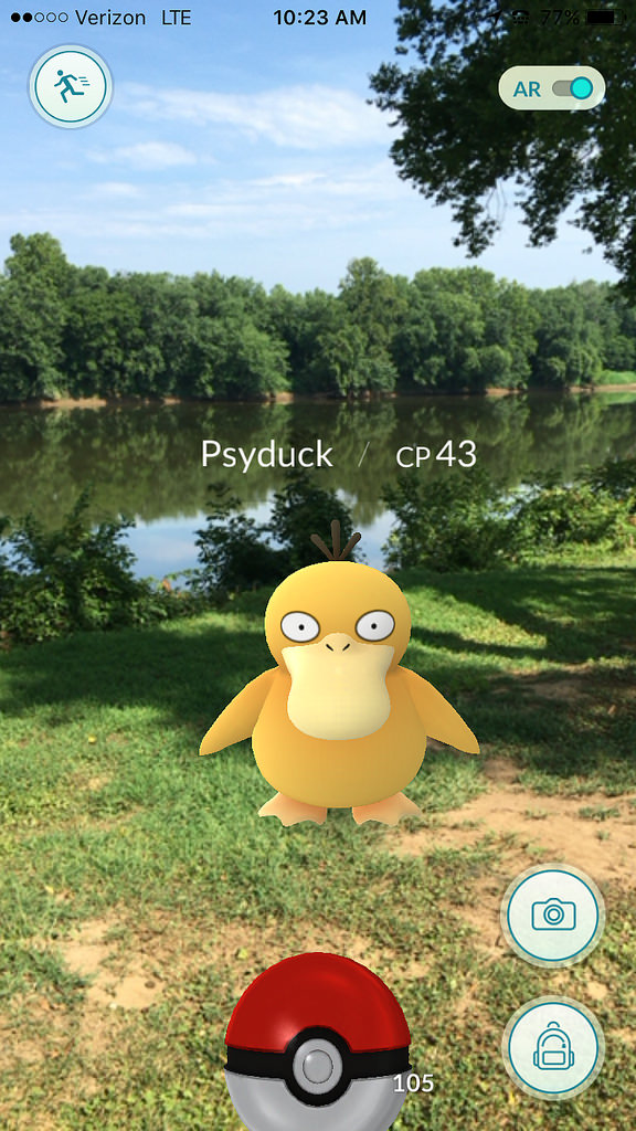 Pokemon GO, a recent example of augmented reality technology.