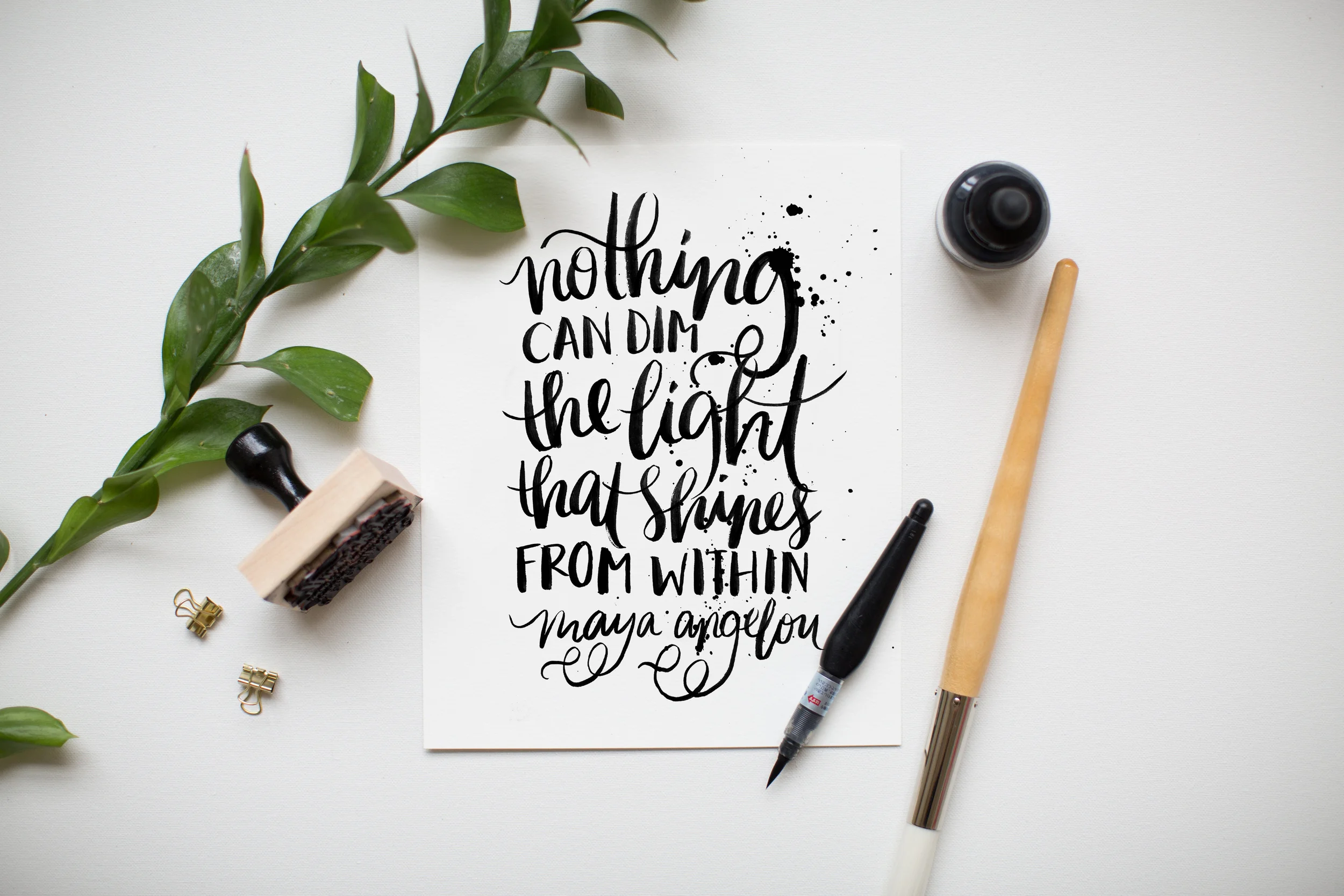 "Light from Within" 8x10 art print hand lettered by Jenny Highsmith.