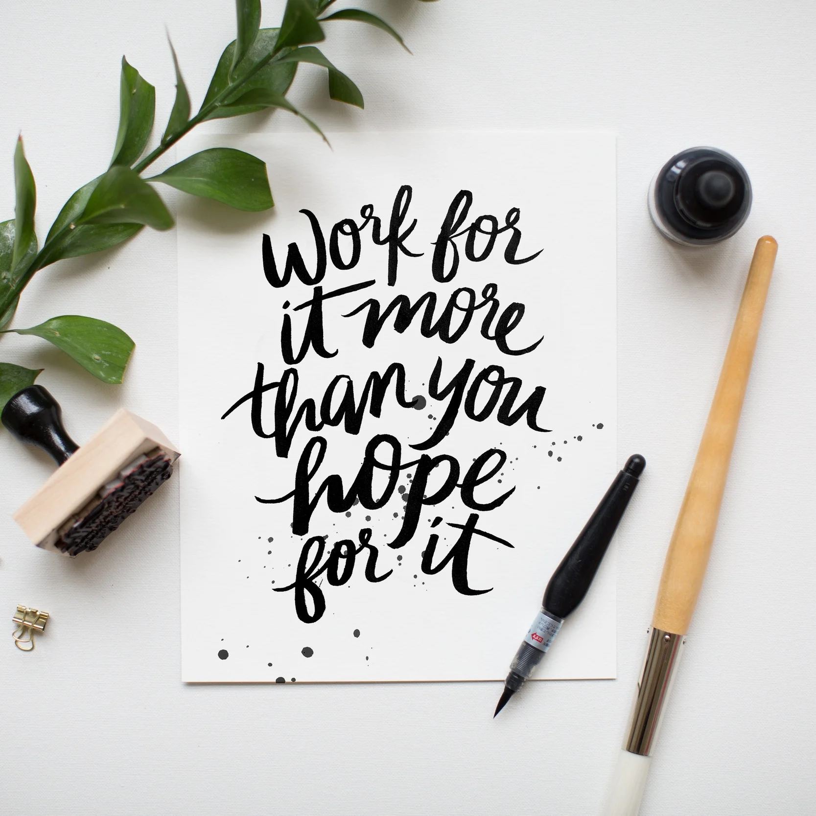 "Work for It" 8x10 art print hand lettered by Jenny Highsmith.