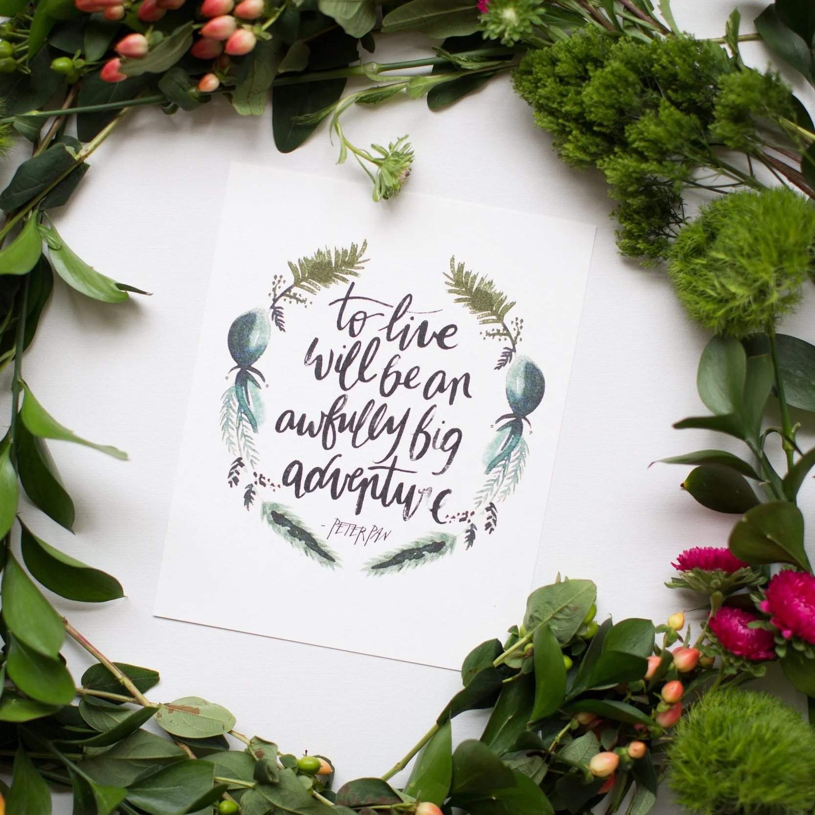 "Awfully Big Adventure" 8x10 art print hand lettered by Jenny Highsmith.