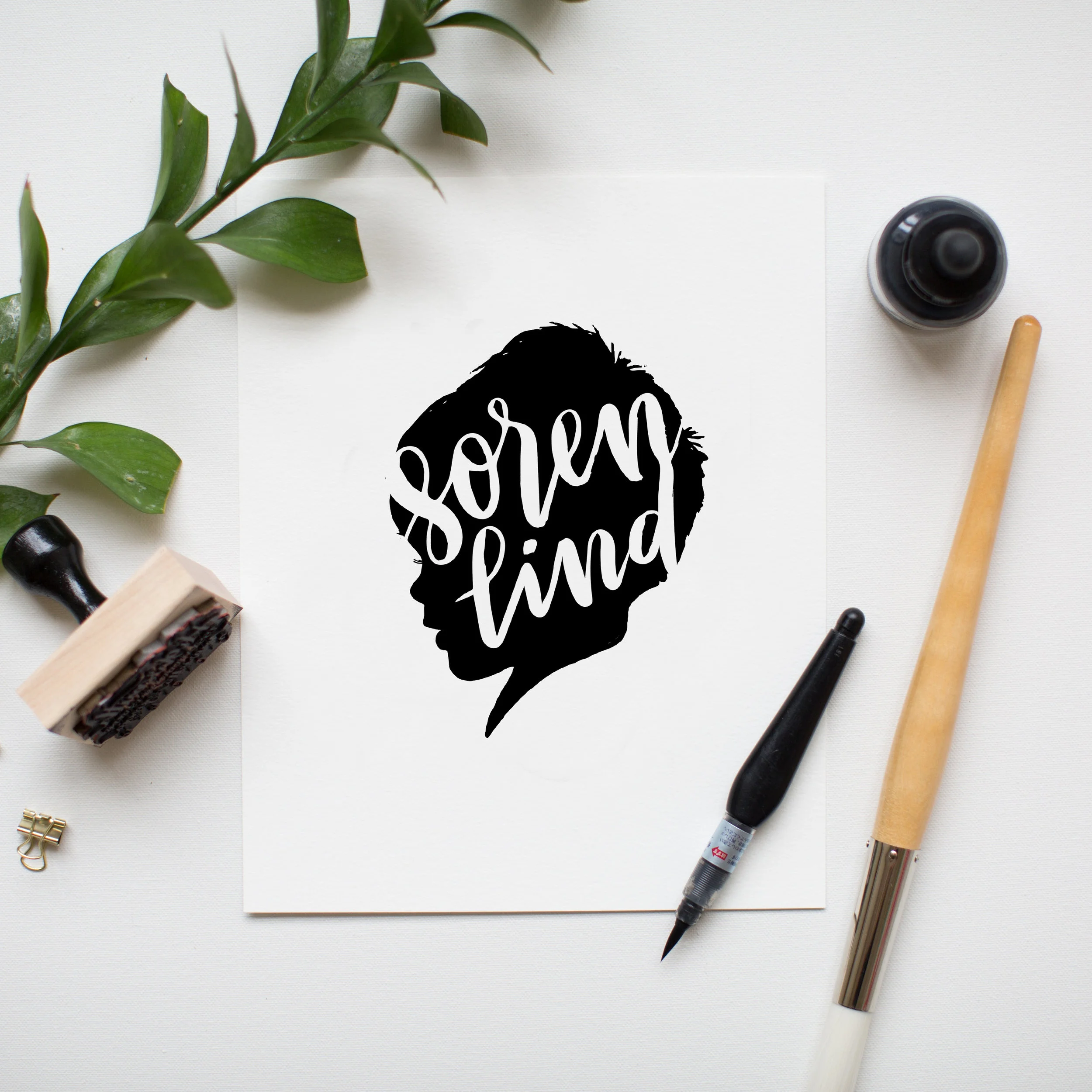 Hand Lettered Silhouette - Black & White