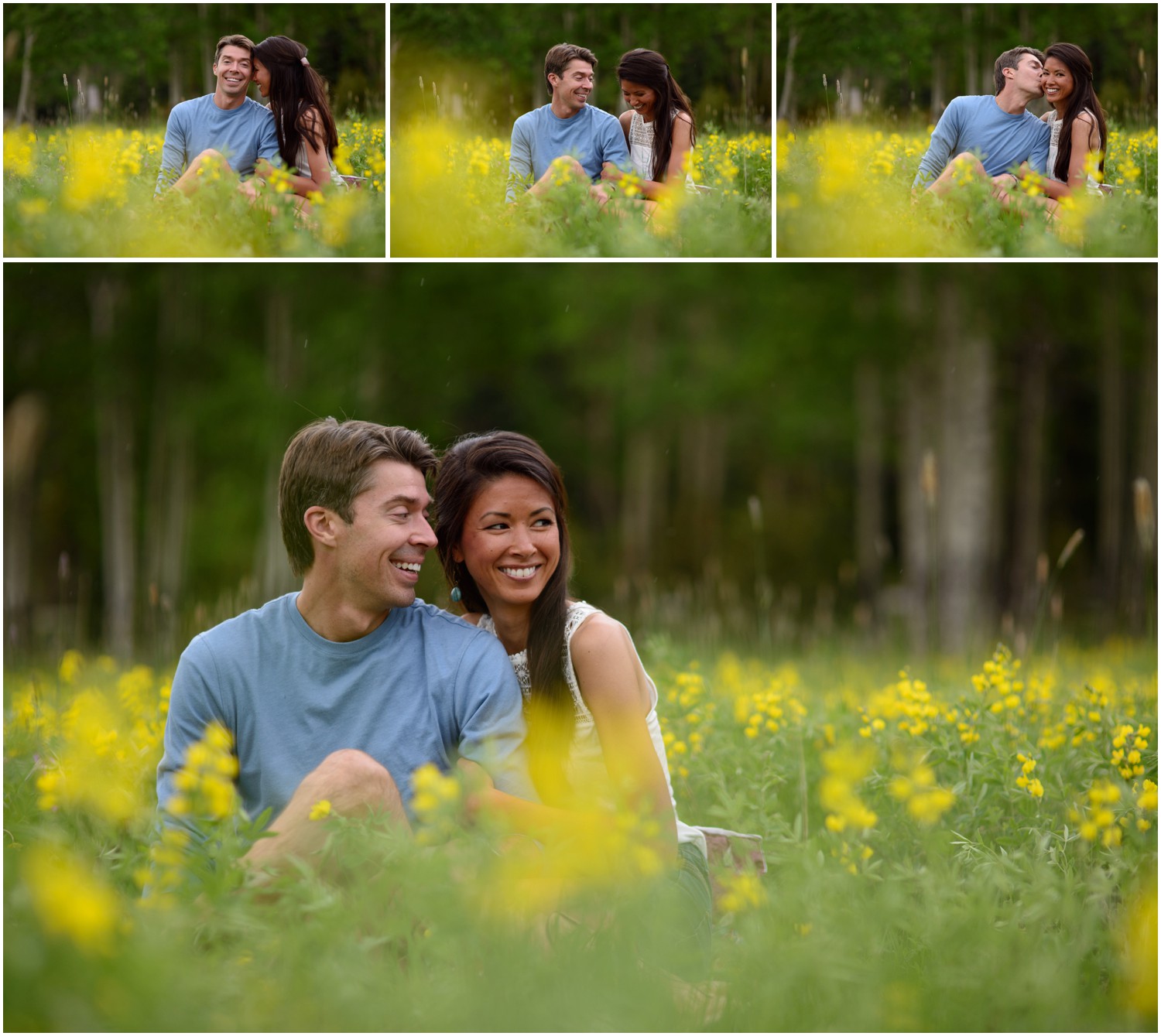 engagement pictures in the flowers