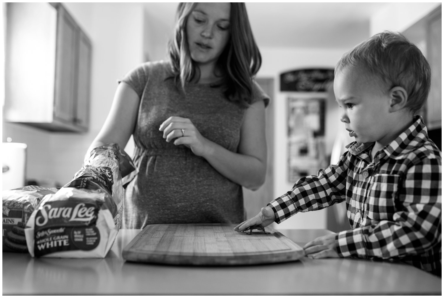mom and son making sandwich lifestyle family photo