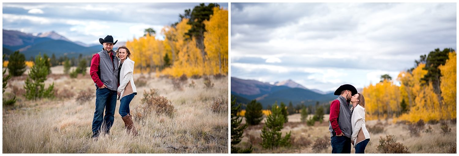 Engagement photo with epic mountain view
