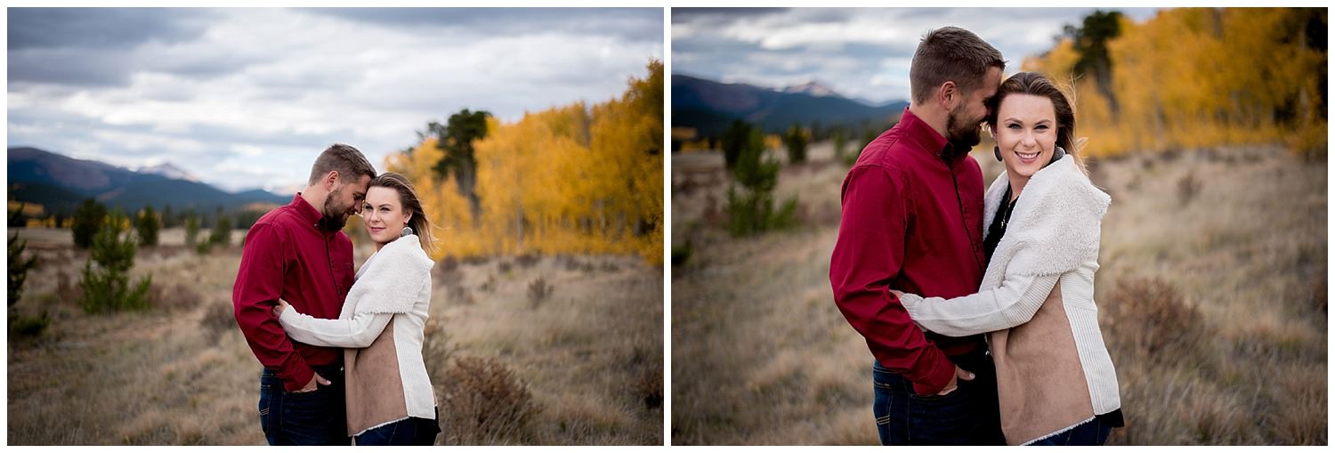 candid engagement photo in Colorado