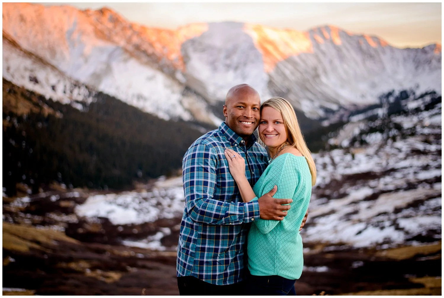 Loveland Pass winter Engagement photo