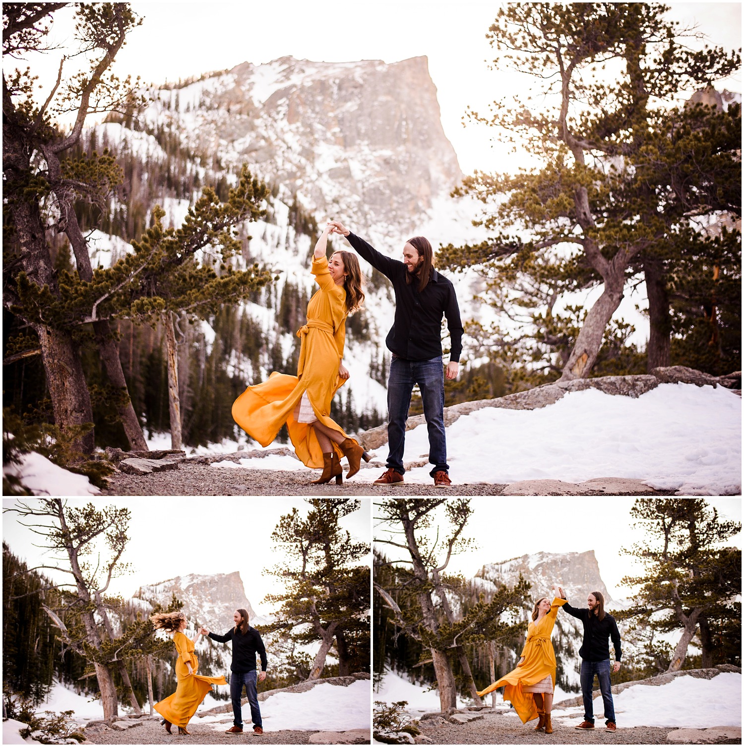 Dream Lake Sunset engagement photos