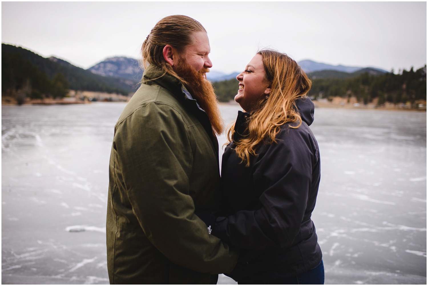 Engagement photo at Evergreen Lake