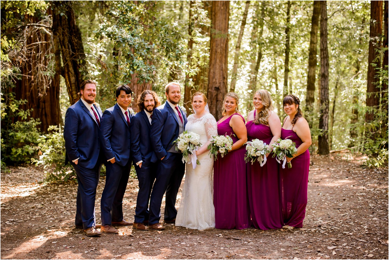 Wedding Party photo in Redwood Forest