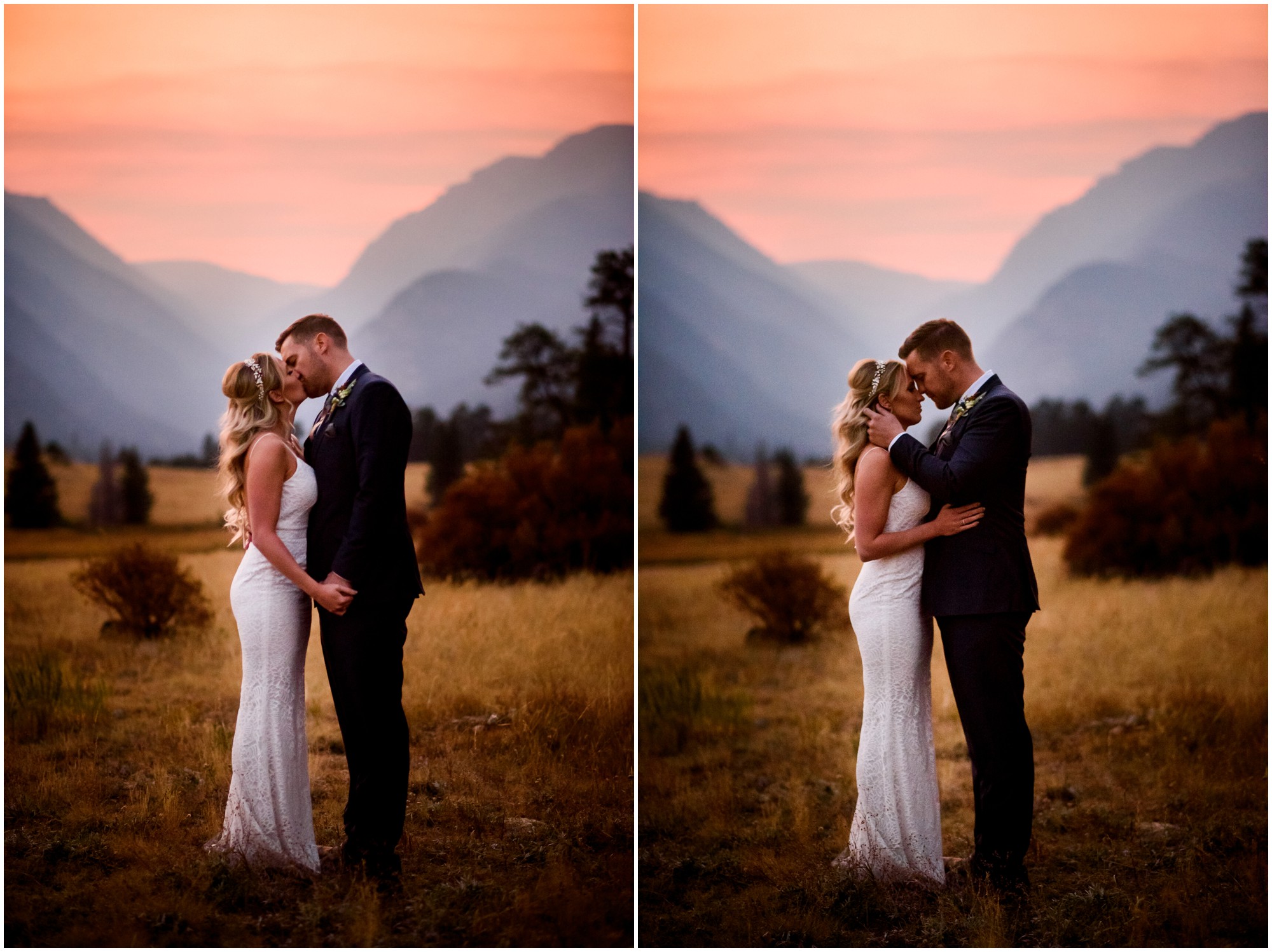 Colorado Elopement wedding photos at sunset