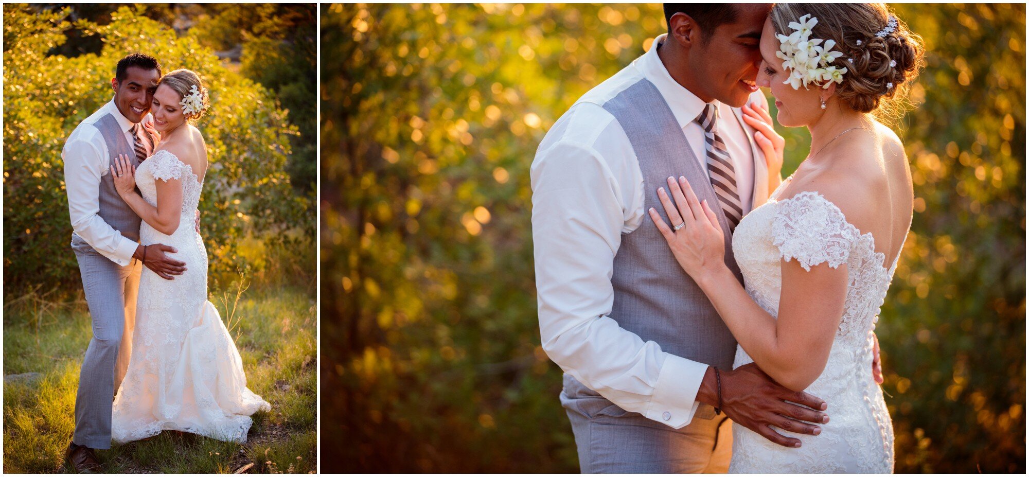 sunset wedding portraits in denver colorado